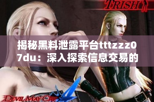 揭秘黑料泄露平台tttzzz07du：深入探索信息交易的暗流与风险