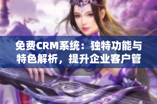 免费CRM系统：独特功能与特色解析，提升企业客户管理效率