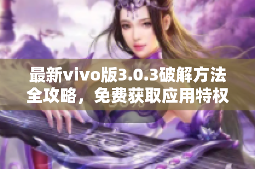 最新vivo版3.0.3破解方法全攻略，免费获取应用特权