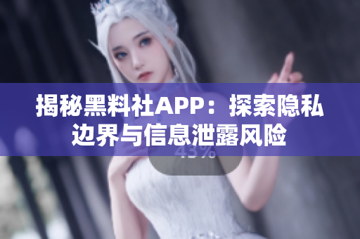 揭秘黑料社APP：探索隐私边界与信息泄露风险