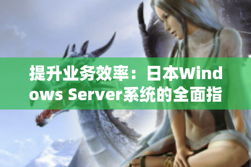 提升业务效率：日本Windows Server系统的全面指南，助力企业实现高效运营