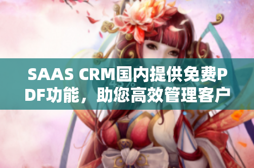 SAAS CRM国内提供免费PDF功能，助您高效管理客户关系