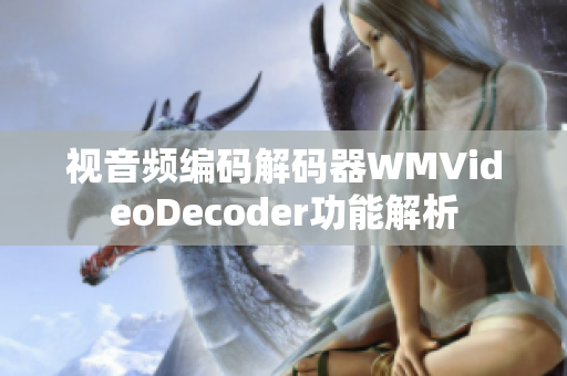 视音频编码解码器WMVideoDecoder功能解析