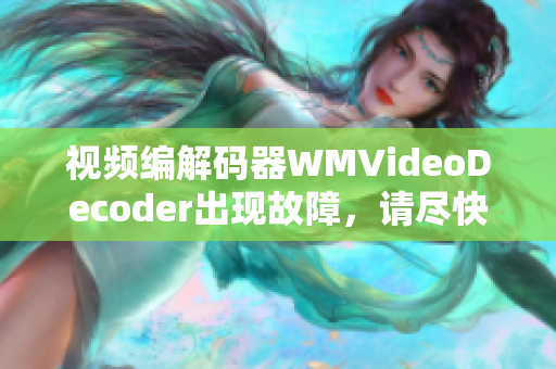 视频编解码器WMVideoDecoder出现故障，请尽快修复