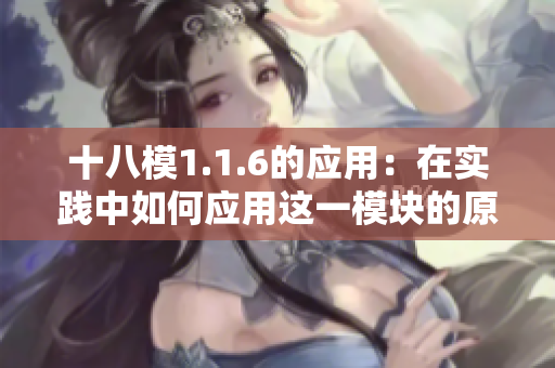 十八模1.1.6的应用：在实践中如何应用这一模块的原则