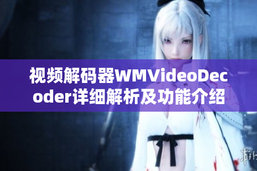 视频解码器WMVideoDecoder详细解析及功能介绍