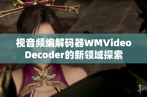 视音频编解码器WMVideoDecoder的新领域探索